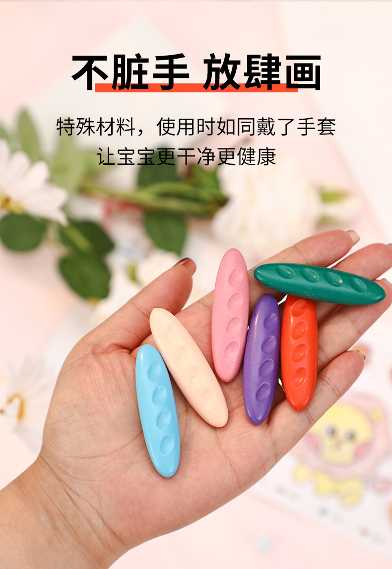 儿童造型蜡笔塑料蜡笔不脏手儿童绘画涂鸦油画棒盒装彩色蜡笔36色详情3