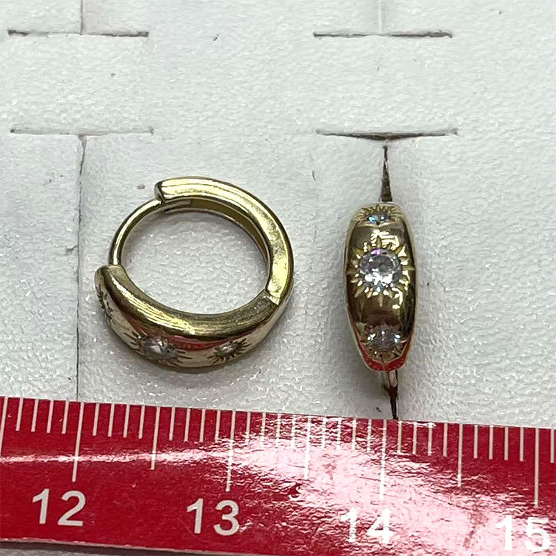 Cross-border bestsellers, Instagram-style earrings, versatile, simple and fashionable, golden earrings, round gold-plated earrings pic 1