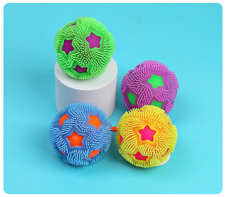 发泄五星毛毛球解压带绳子足球发光挤压玩具儿童网红爆款益智科教彩泥粘土沙详情10