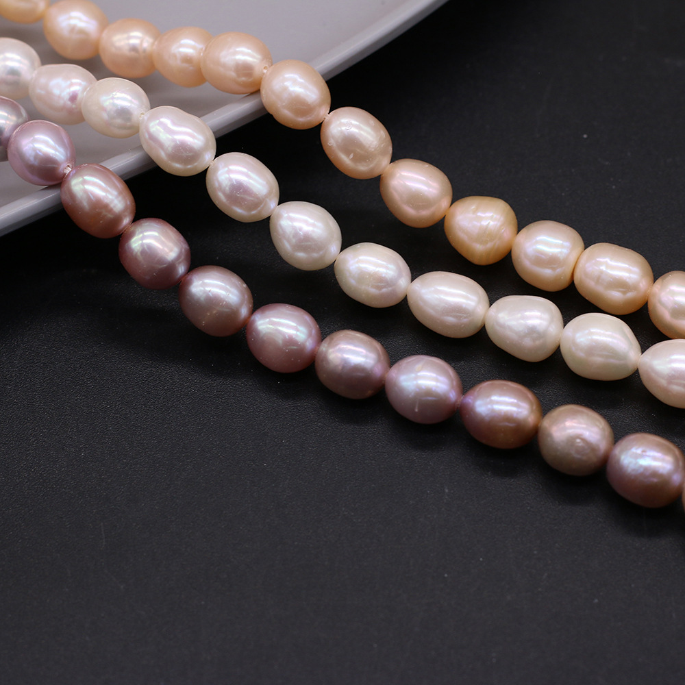 Natural freshwater pearl rice-shaped pearl DIY jewelry accessories, handcrafted jewelry necklaces production and wholesale pic 4