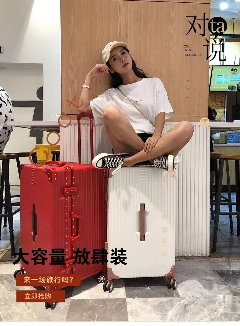 加厚大容量行李箱100寸铝框大号旅行箱女学生密码拉杆箱厂家直销详情1