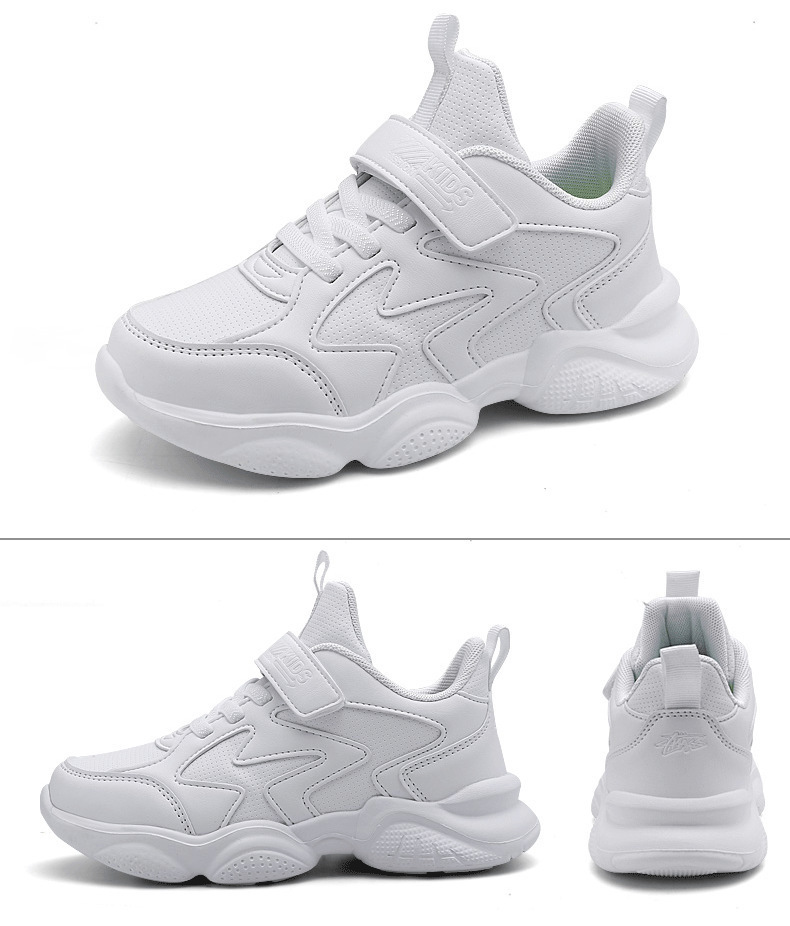 批发男童白色运动鞋女童白鞋儿童小白鞋2024新款中小学生波鞋工厂详情32