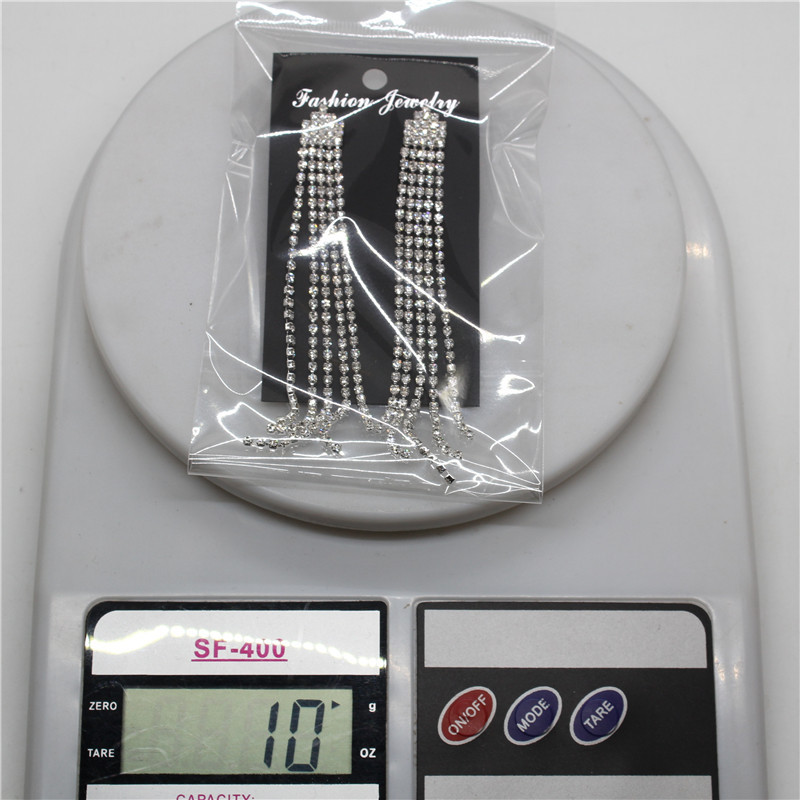 爪链流苏链装饰耳环长款耳针钻链耳饰品女孩首饰铜爪烧焊厂家直销详情22