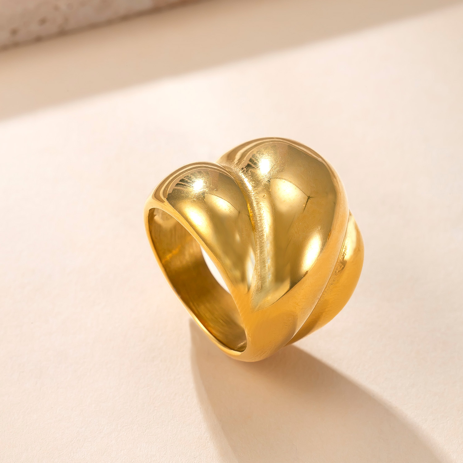 跨境爆品钛钢指环 铸造多层光面情侣戒指高级感镀18k金不锈钢手饰详情12