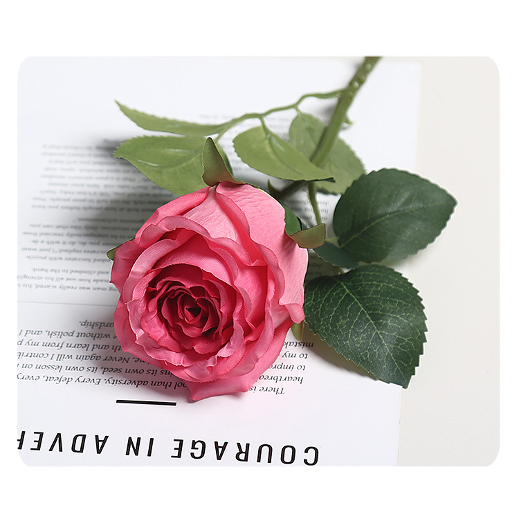 新款单头仿真玫瑰花束婚庆软装装饰高级感绢花花艺办公文化园艺用品详情11