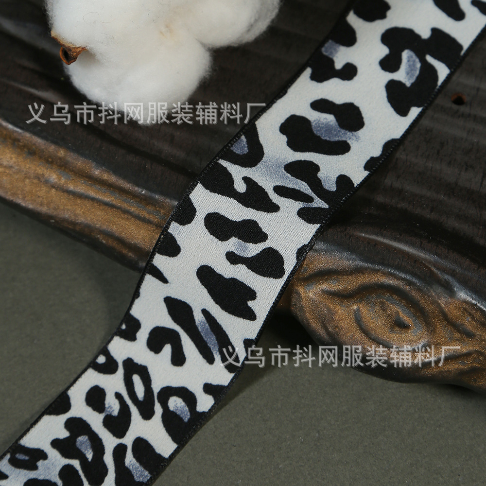 新款4cm复古豹纹织带DIY蝴蝶结发饰服饰辅料装饰礼品包装批发详情6