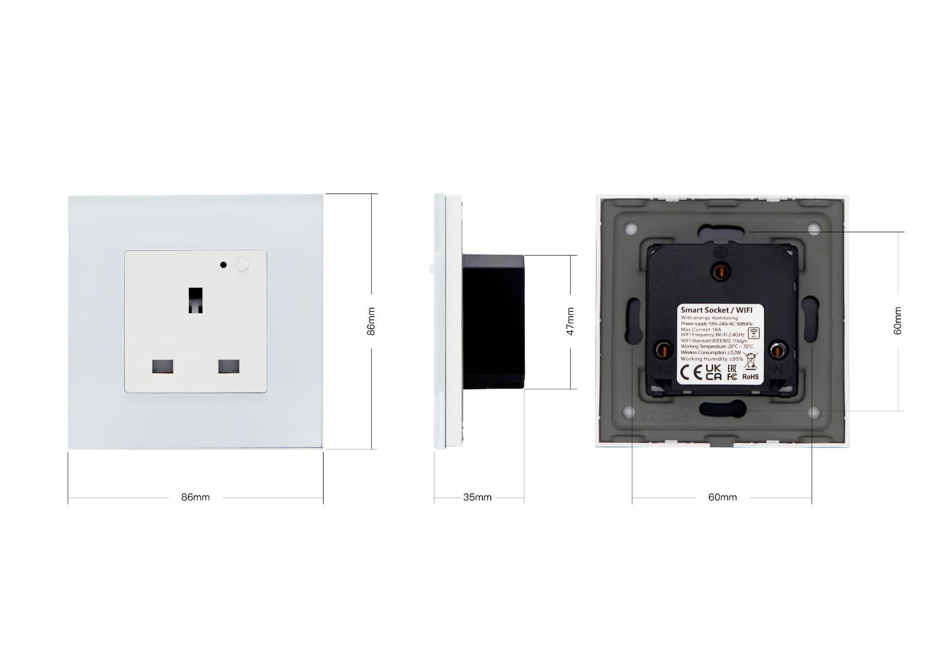 Delixi smart socket, Graffiti WiFi wall 16A with power meter, European standard power strip, compliant with EU and Japanese sockets pic 5