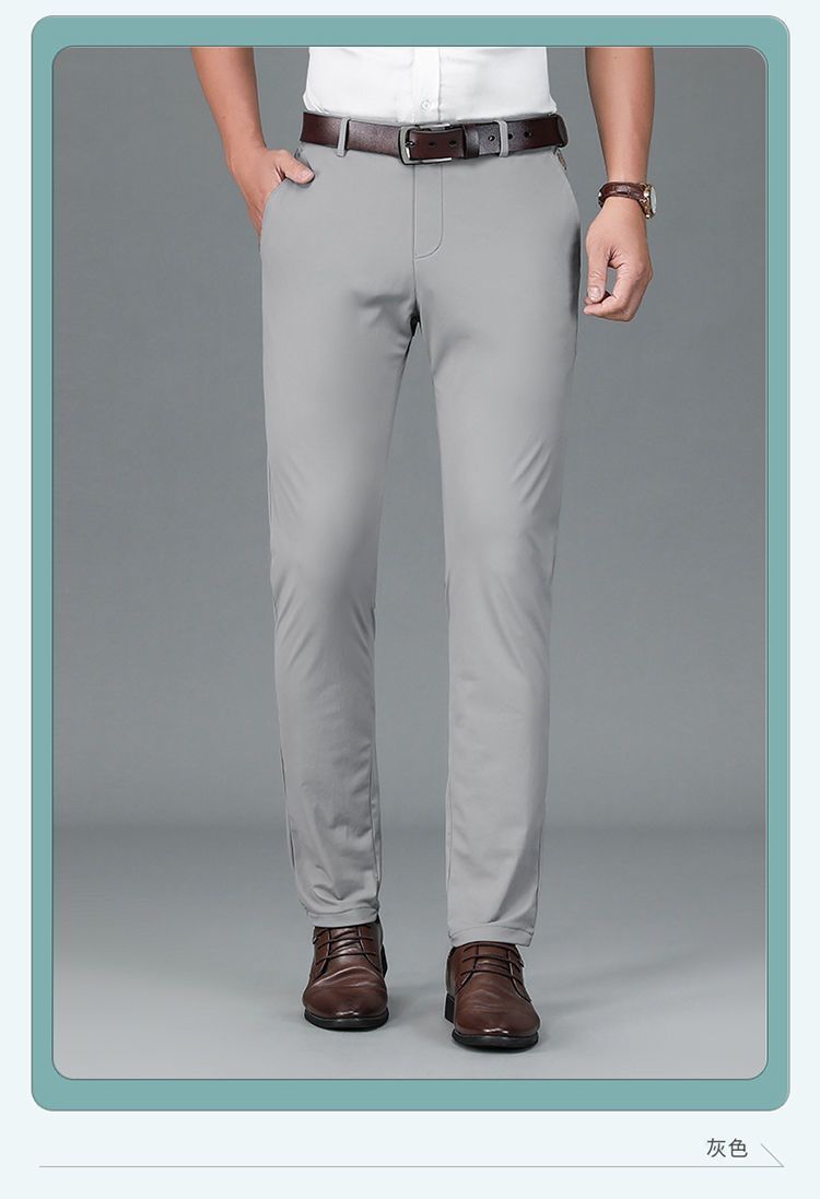 Pantalones de lujo para hombres de verano nuevos pantalones casual para hombres de mediana edad cintura alta corte recto sin plancha anti-arrugas elástico tigre pantalones bordados pic 13