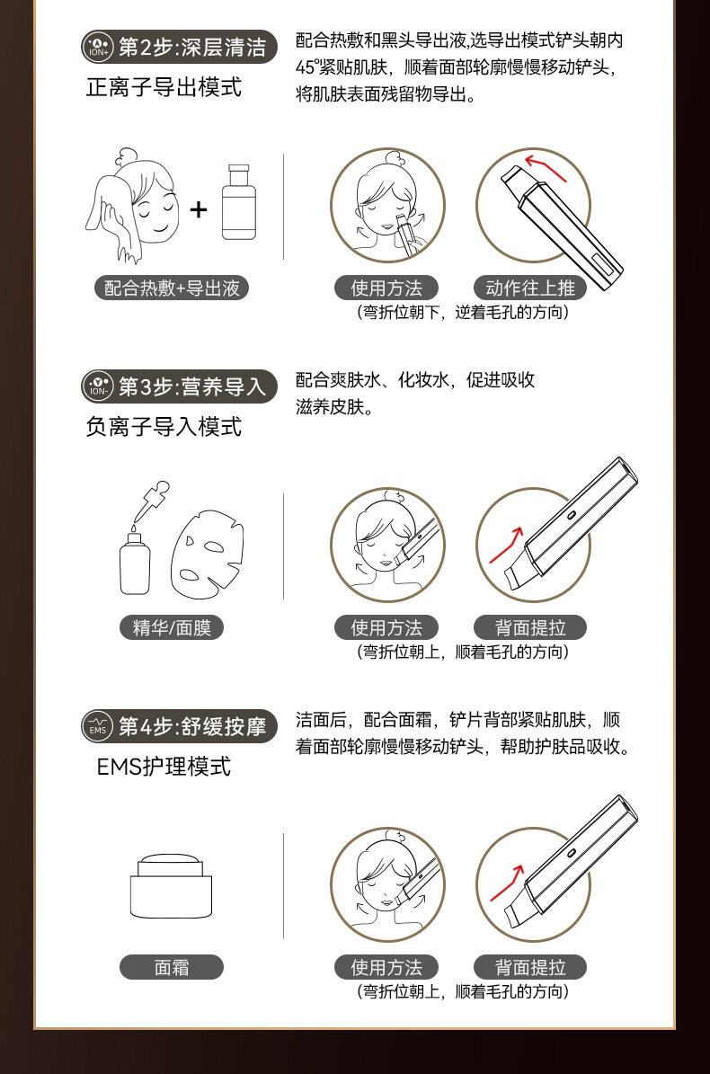 超声波铲皮机面部清洁仪毛孔清洁器脸部洁面仪黑头仪器黑头铲详情21