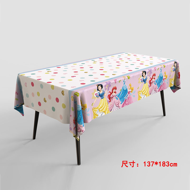 生日派对一次性pe桌布防油防水六一场景氛围装饰春游卡通布置装扮详情2