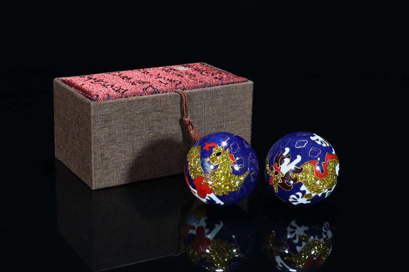 Premium gift box set of Beijing Cloisonne handball outer craft cultural gift Cloisonne low-temperature fitness ball pic 5