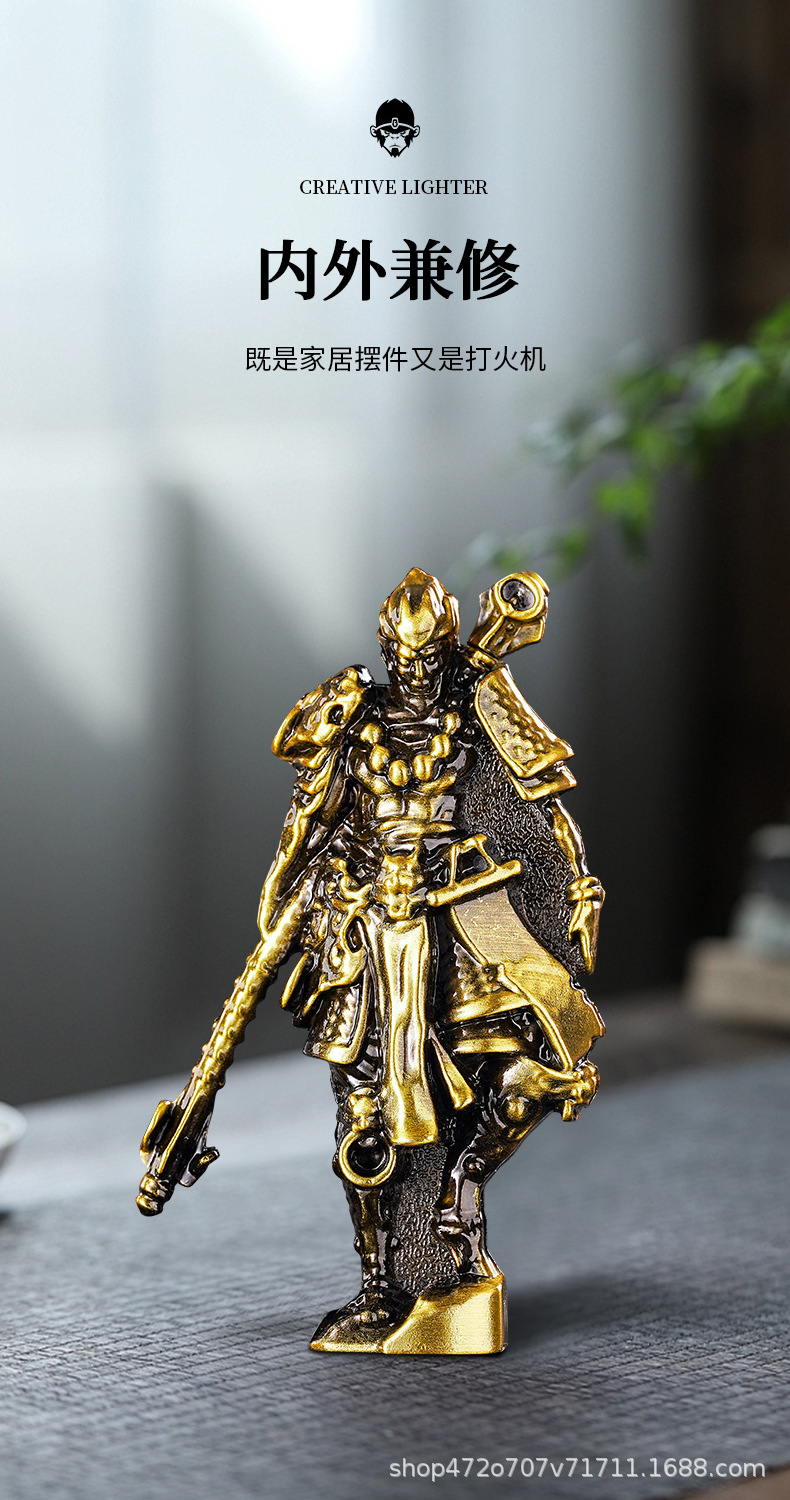 Sand gold cross metal sculpture warrior image incense burner Delta incense burner pic 8