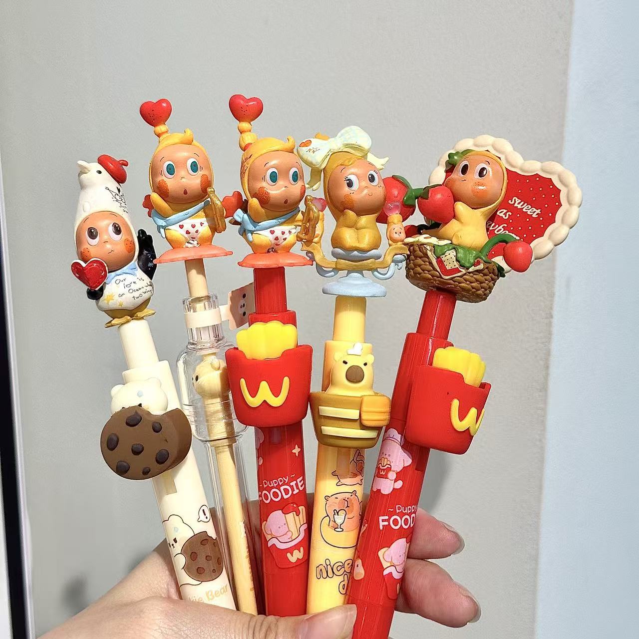 新款星醒人卡通可爱高颜值软胶中性按压水笔学生学习文具用品详情3