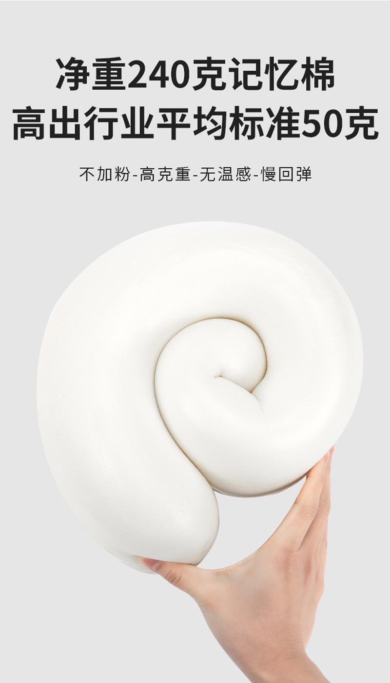 简约现代商务记忆棉u型枕 康乐屋阳离子网眼布慢回弹护颈枕批发详情10