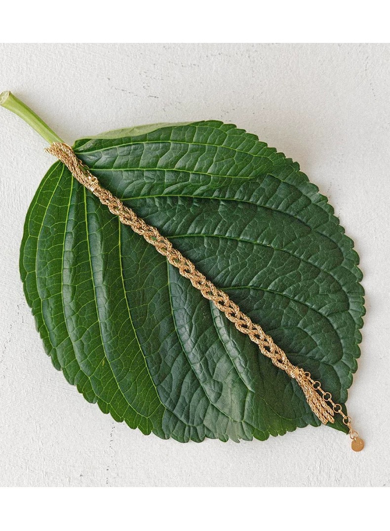 法国BD*麻花编织手链 冬季新款轻奢复古个性ins风高级感麻花手链详情7