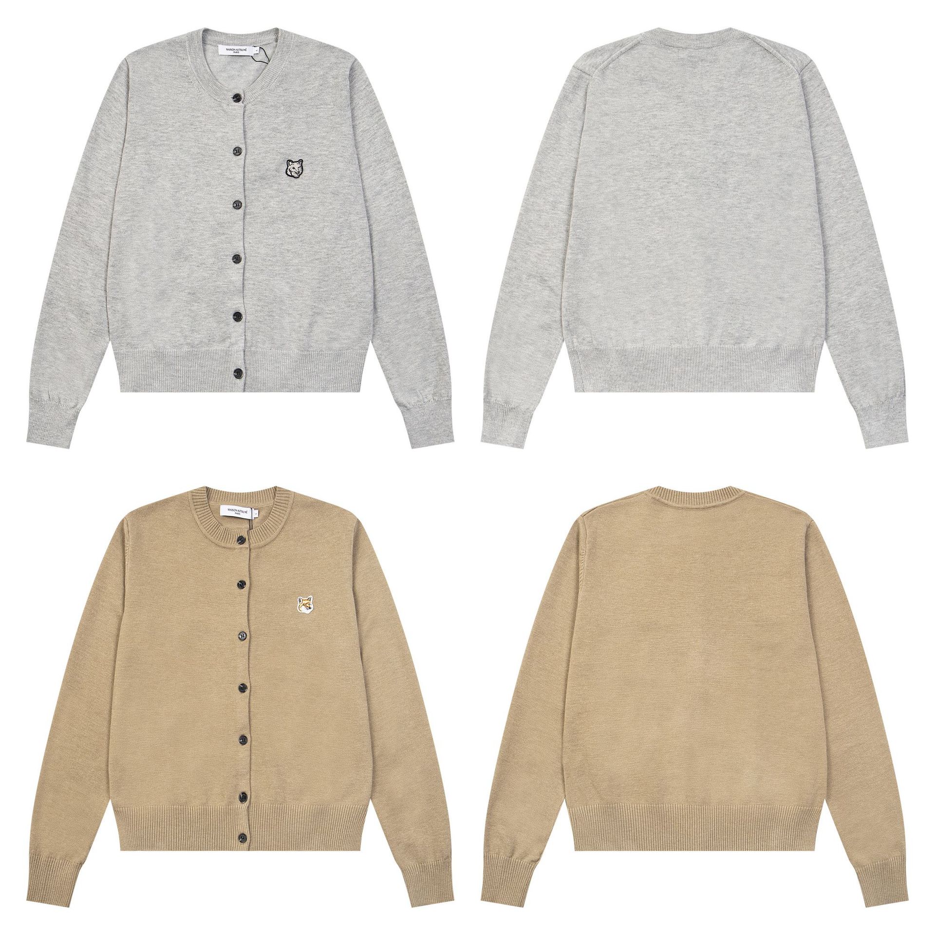 高版本restandrecreatio狐狸经典款胸前徽章刺绣条纹针织开衫毛衣详情6