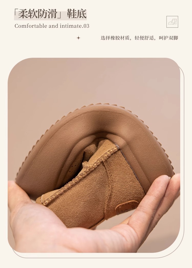 韩版女童鞋雪地靴2024新款冬季儿童棉鞋防滑加绒大童靴子皮毛一体详情5