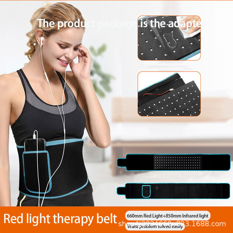 shanilak Cross-border bestseller: Vibrating Fat-burning heating Red light Belt, High-power waist protection, slimming and belly Reduction Red Light Therapy Belt pic 1