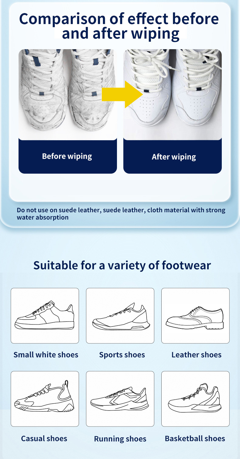 洁之良品英文衣物去污小白鞋湿巾除胶马桶提神湿巾手机屏幕湿巾详情5