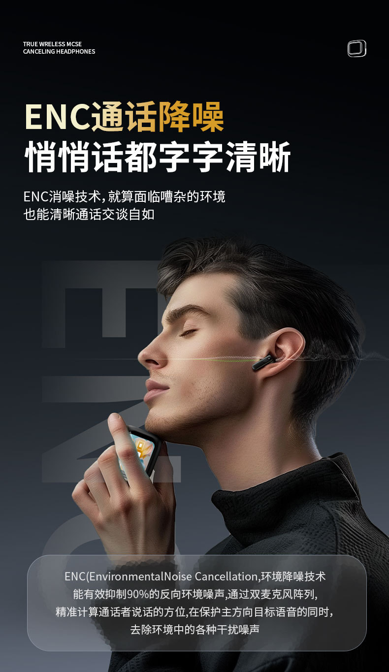 New cross-border ai translation noise-cancelling wireless TWS smart touch color screen Bluetooth headphones in-ear style pic 10