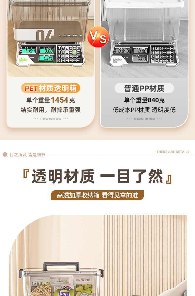 透明手提收纳箱多功能加厚整理箱零食乐高玩具收纳盒杂物储物箱子详情12