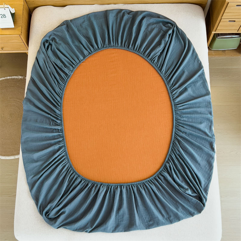 Pure cotton yarn-dyed jacquard double-layer gauze bed cover, single piece of all-cotton gauze mattress protective cover, bedspread, bed cover, single piece of bedding pic 73