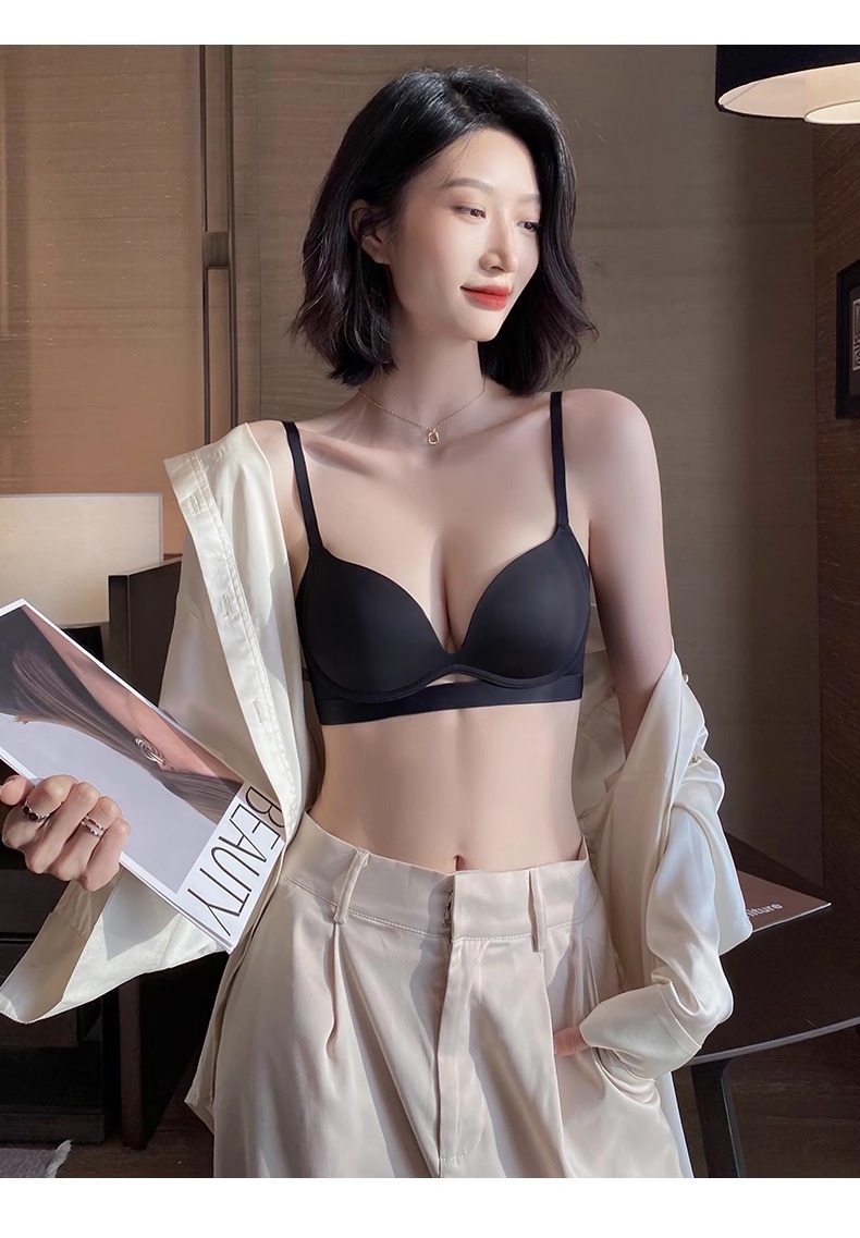 内衣女士小胸聚拢夏季薄款无痕性感镂空无钢圈收副乳防下垂文胸罩详情33