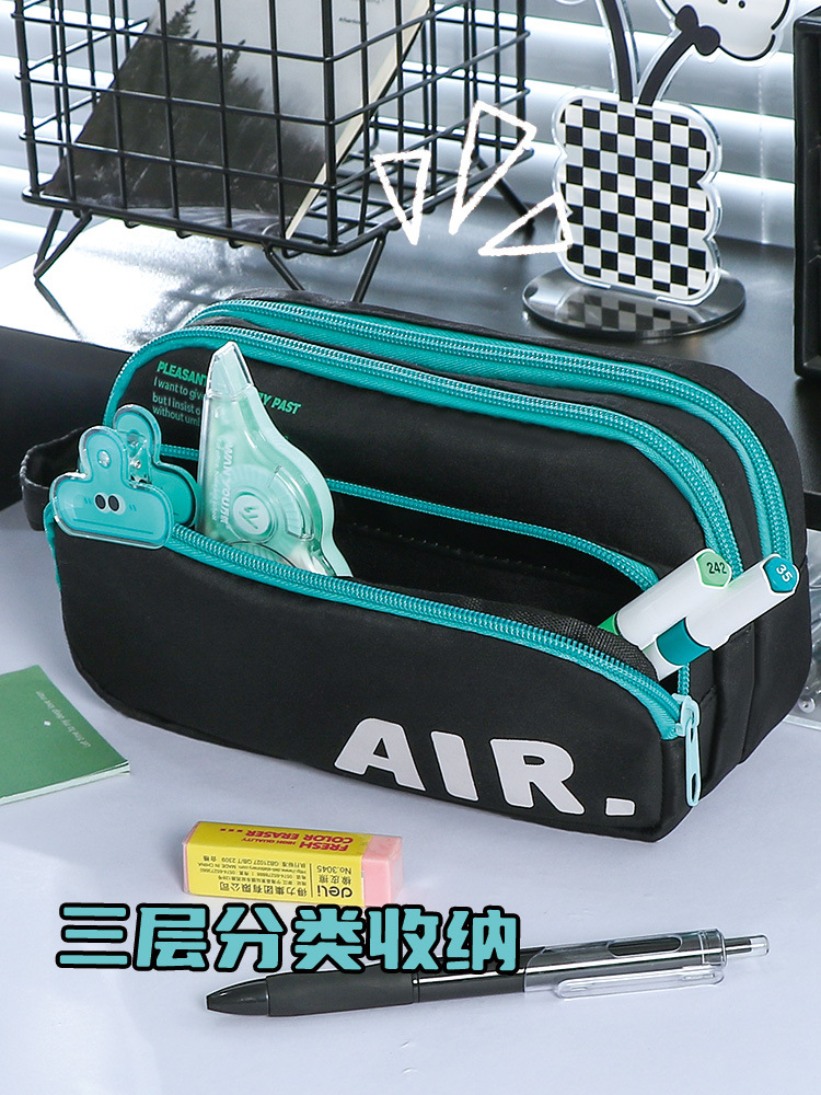 手提大容量简约炫彩战斗笔袋多功能初中小学生耐脏文具袋男生笔袋详情6