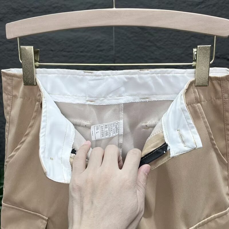 阿美咔叽复古重磅休闲工装短裤男潮夏季宽松四分五分口袋百搭裤详情30