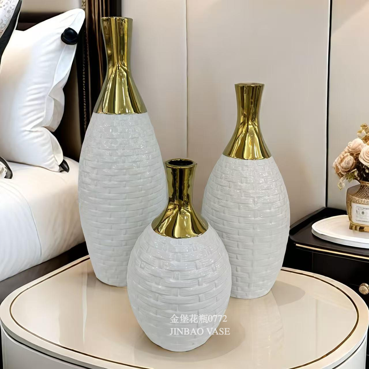 Nordic creative ceramic vases, rotating aesthetic ornaments, high-end living room entrance hall tabletop, dining table, dried flower decorations pic 15