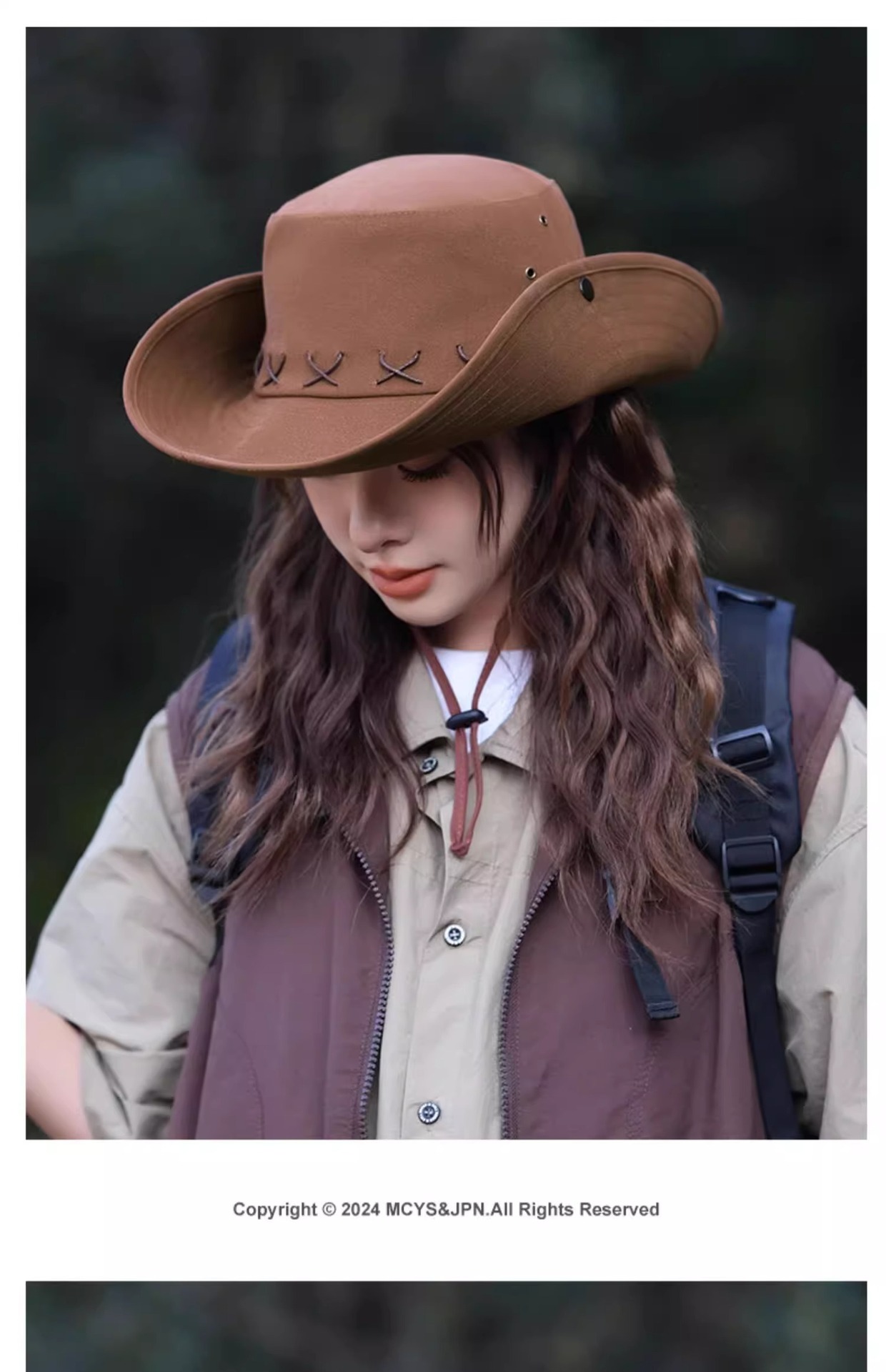 西部牛仔帽防晒帽女爬山户外渔夫帽太阳男遮阳帽子登山帽徒步儿童详情31