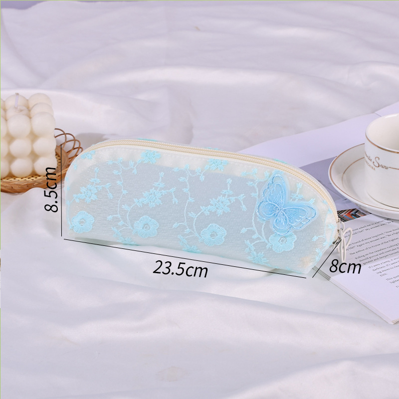 新中式国风刺蝴蝶绣磨砂笔袋轻奢铅笔盒文具盒2025学生女生收纳袋详情1