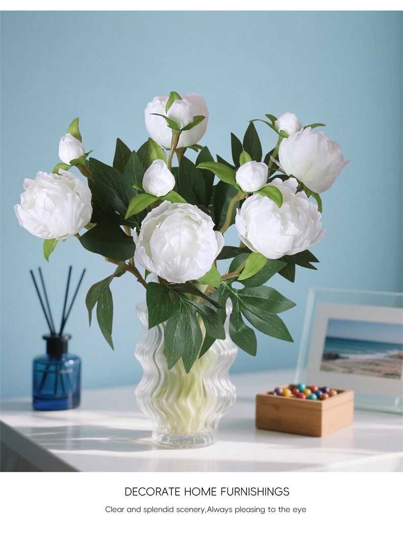 欧式迷你2头仿真牡丹花婚庆家居软装插花绢花摆放花艺仿真芍药详情7