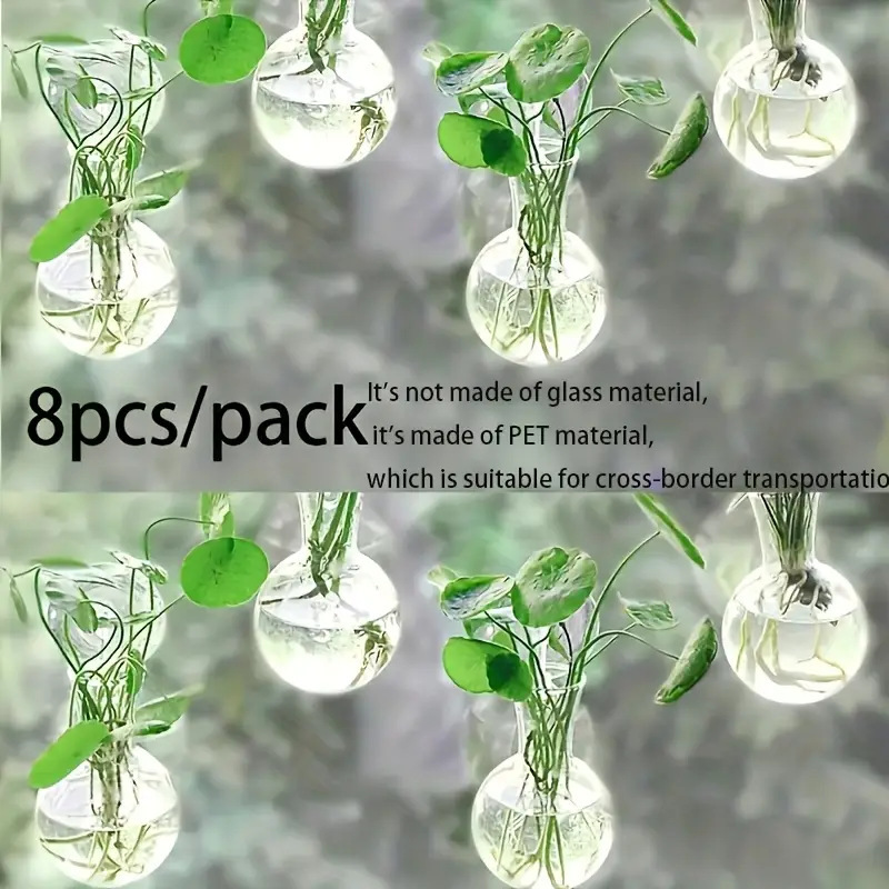 现代壁挂式水培花瓶透明水养插花挂墙上花盆绿萝水培器皿植物装饰详情2