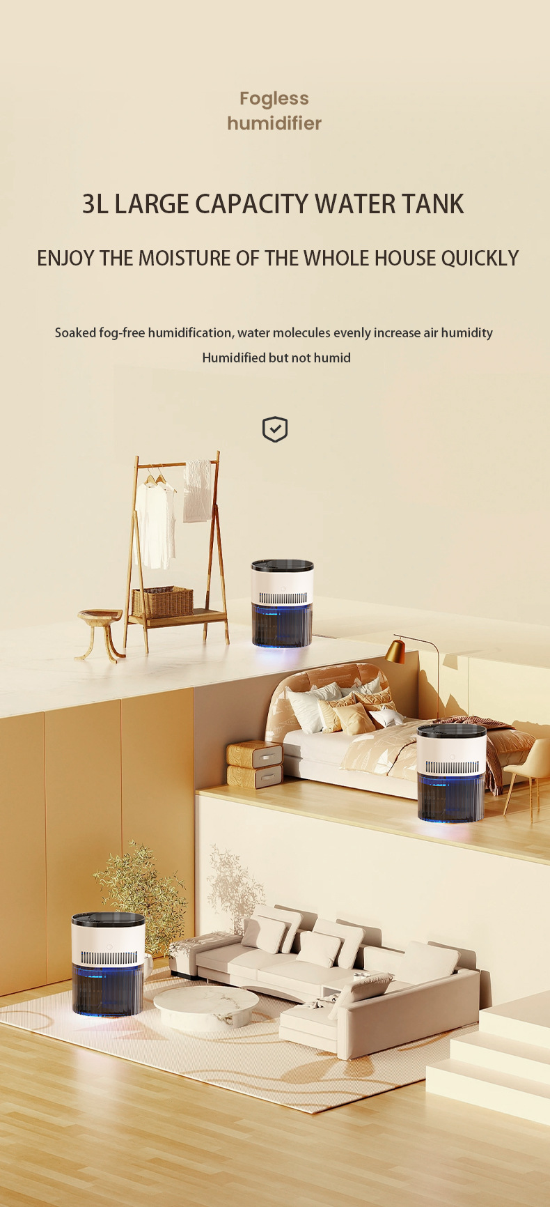 [跨境]USB无雾加湿器空调房大容量上加水蒸发式增湿器厂家批发详情9