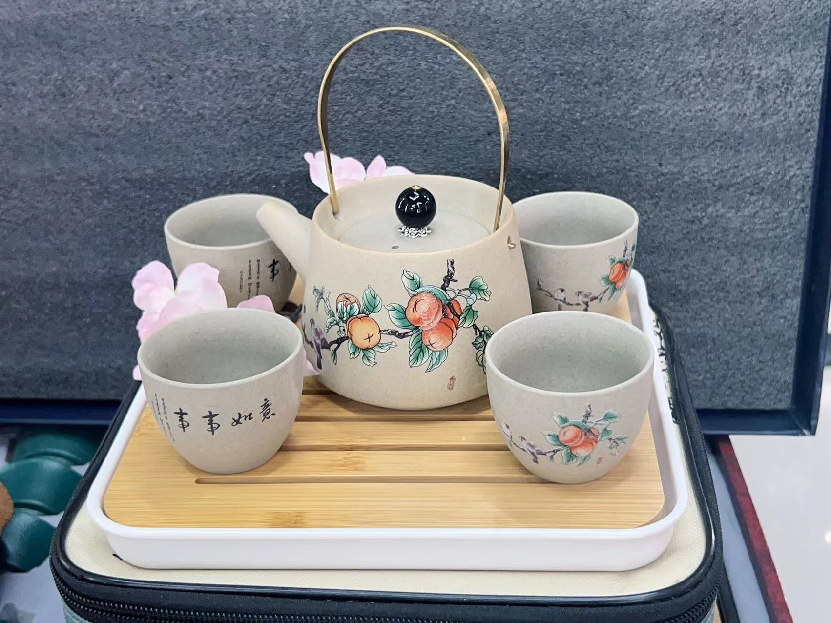 陶瓷茶具套装茶壶茶杯粗陶15件套家用功夫茶具商务礼品茶具礼盒装详情24