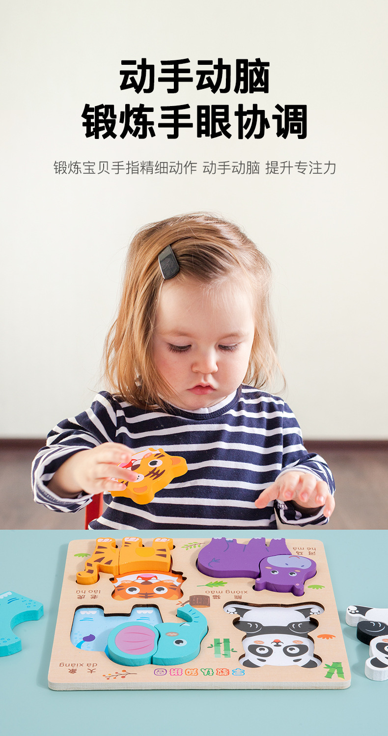 跨境木质立体拼图宝宝幼儿园小礼物蒙氏早教玩具儿童益智玩具批发详情4