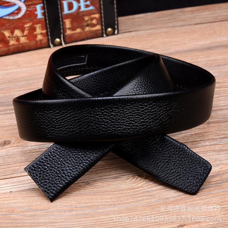 男士休闲百搭真皮皮带头层牛皮男款正品自动裤带身无头光带条批发详情40