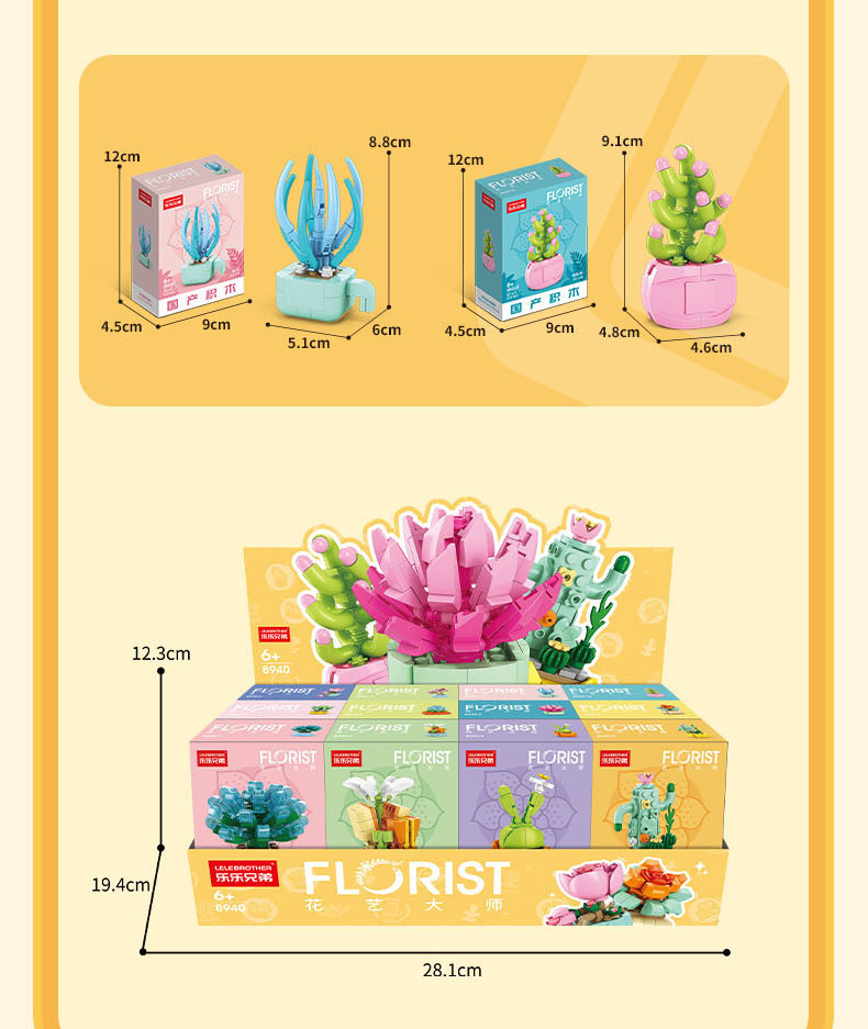 Succulent small particle building blocks compatible with Lego assembly building blocks, flower plant potted plant ornaments, gift for girls pic 28