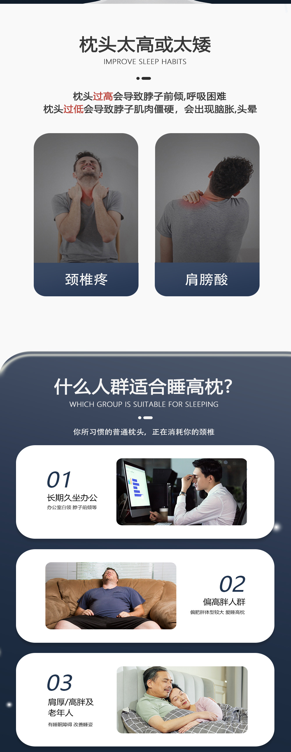 记忆枕头枕套胖子专用枕加高加厚颈椎枕不变形不塌陷枕头厂家批发详情6