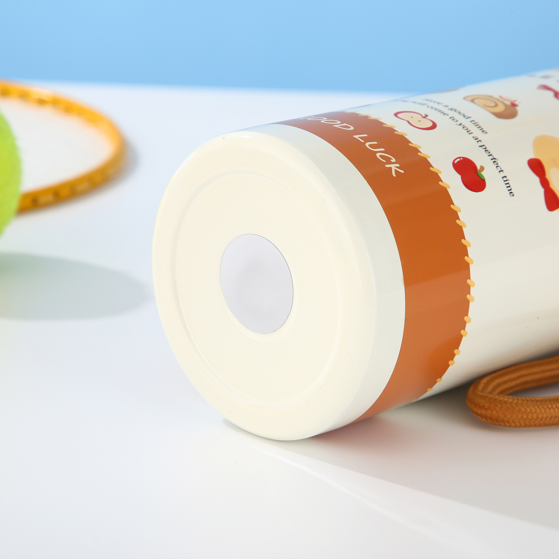 High appearance level 316 stainless steel insulated cup cartoon portable water cup with a carrying rope, cute outdoor large-capacity travel cup pic 13