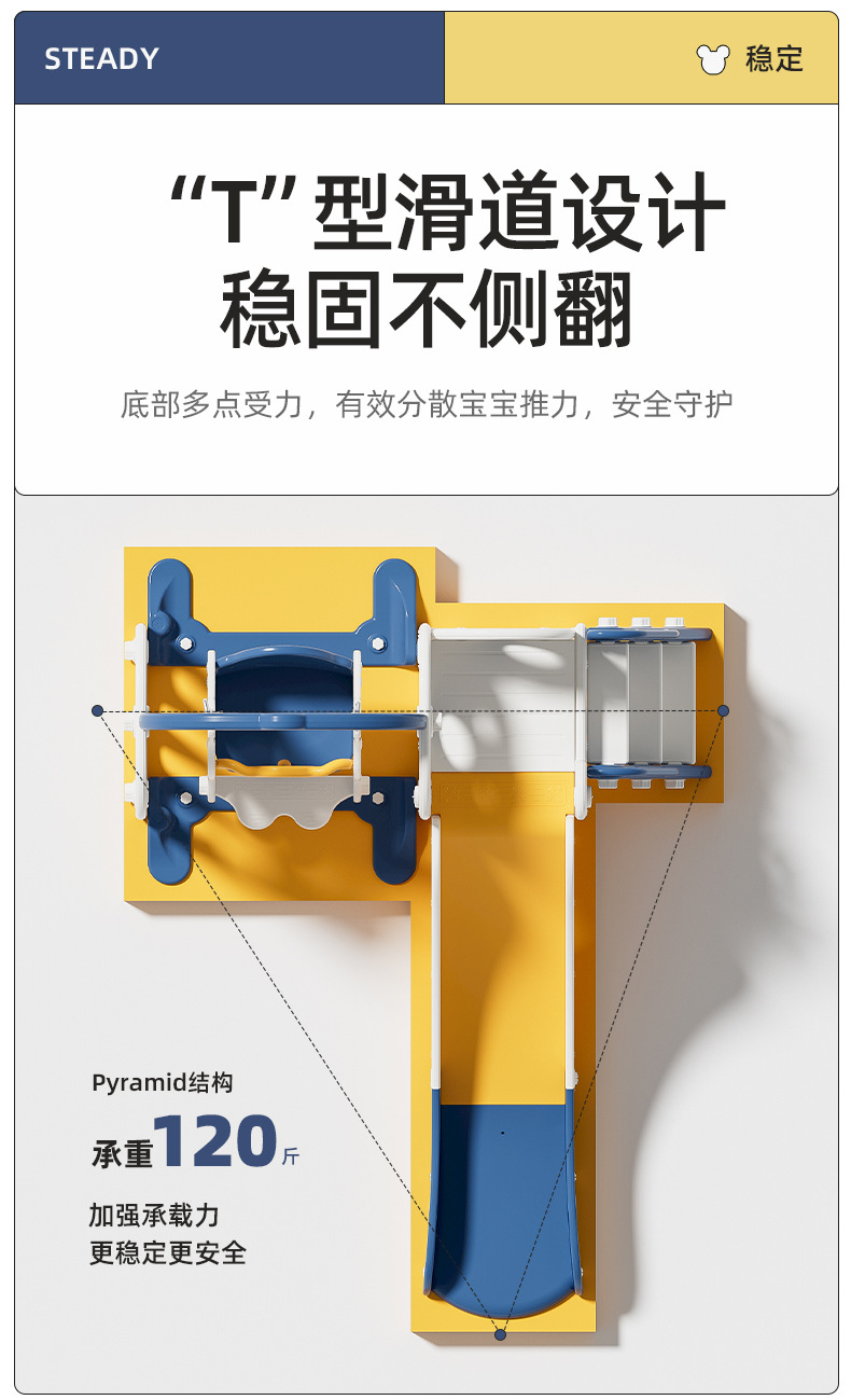 滑滑梯儿童室内家用2至10岁宝宝滑梯秋千二合一家庭多功能游乐场详情23