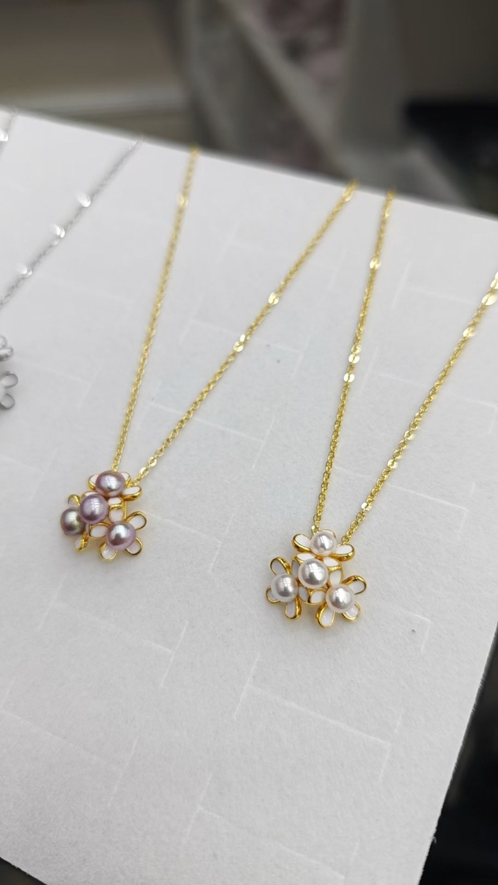 DIY pearl set accessories, oil-dripping flower earrings, pendant, ring accessories, niche design jewelry set for women pic 8