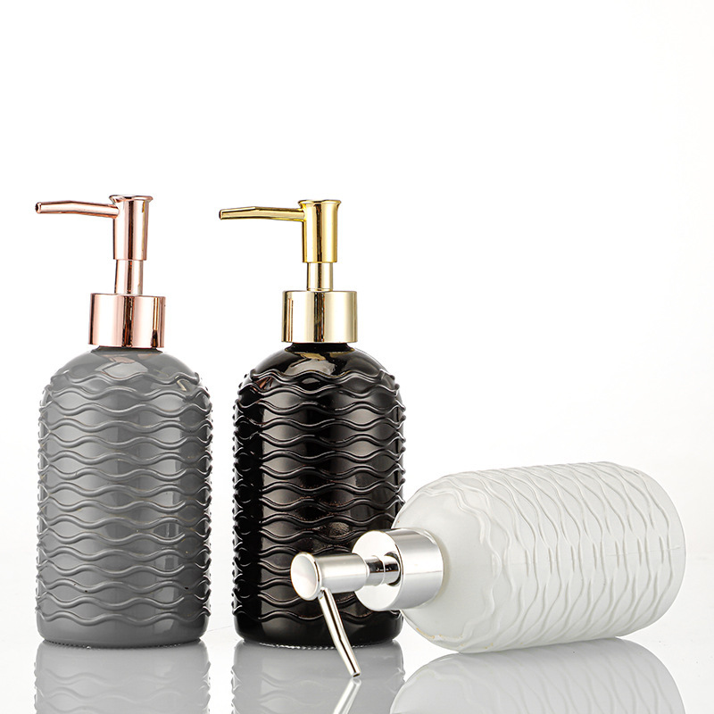 洗手液瓶透明加厚玻璃瓶空瓶高颜值皂液分装器2只装沐浴露瓶现货详情13