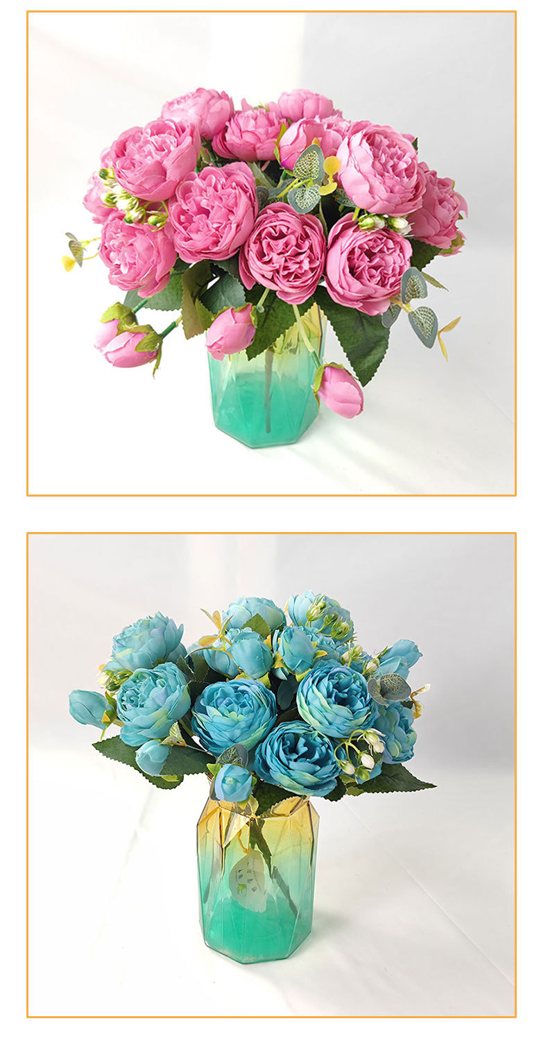 仿真菲丽波斯牡丹玫瑰花束家居客厅餐桌摆设 婚庆装饰 新娘手捧花详情9