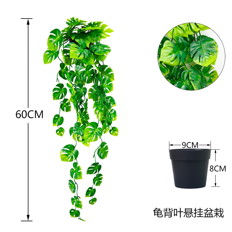 亚马逊人造悬挂藤条绿植仿真垂条藤蔓盆栽家居阳台装饰塑料植物办公文化园艺装饰品详情8