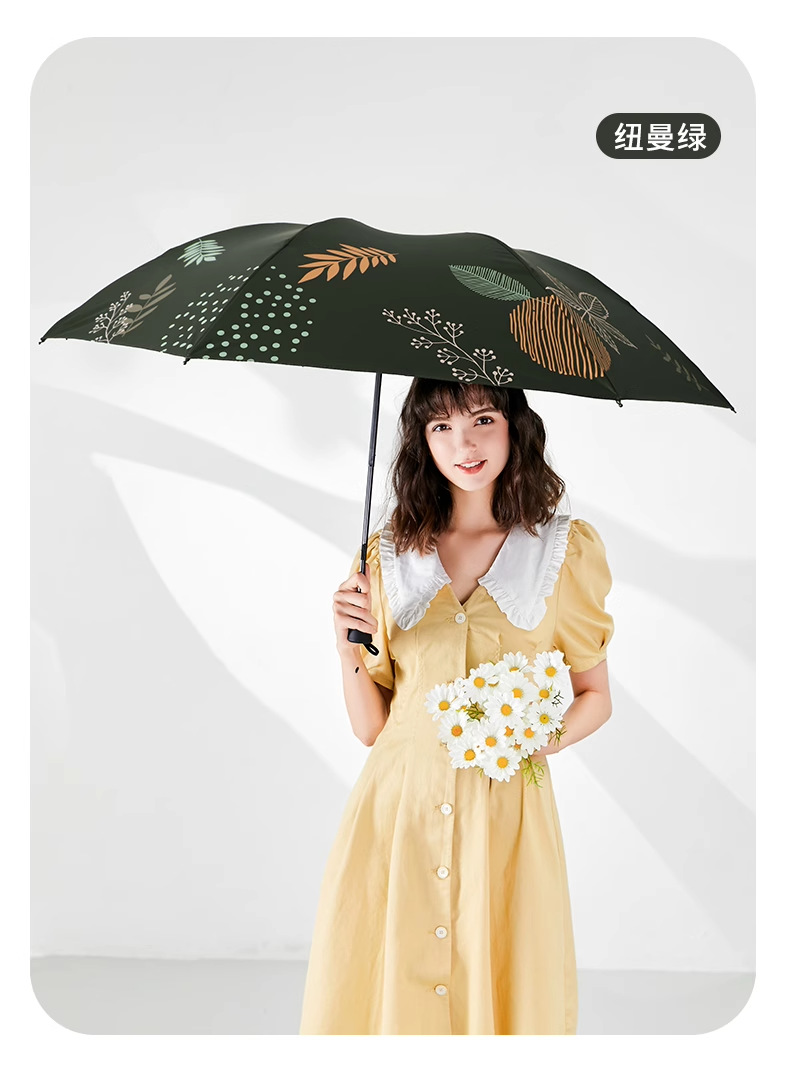 Paradise Umbrella Black Rubber Sun Protection and UV Protection umbrella, student all-weather umbrella, manual folding sunshade umbrella for men and women pic 23