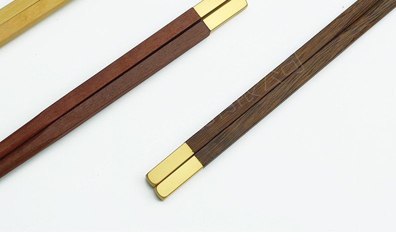 鸡翅木家用筷子金属头精品木筷子芸香木网红分餐家庭红木筷子批发详情21