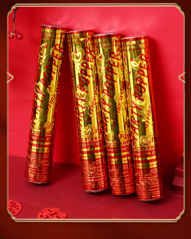 Wedding firecrackers, housewarming joy, hand-held firework tubes, opening ceremony ribbons, atmosphere spray tubes, wedding supplies pic 7