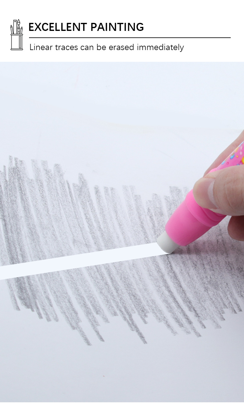 High-quality TPR material erasers for student stationery, 4-color mixed office and school erasers pic 4